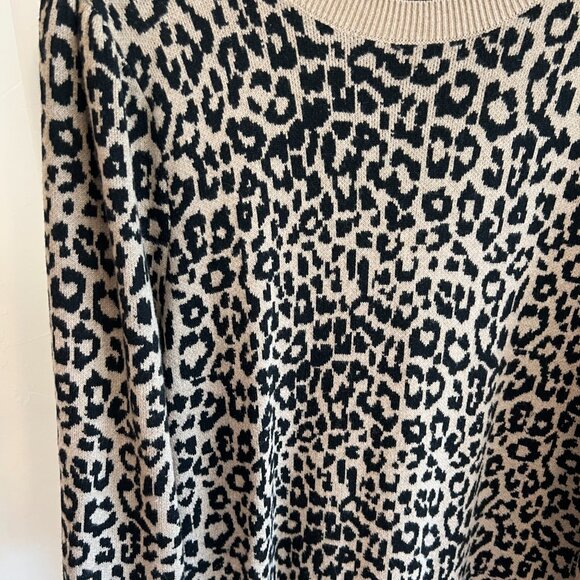Ann Taylor Loft cheetah knit dress in xl - Picture 2 of 3